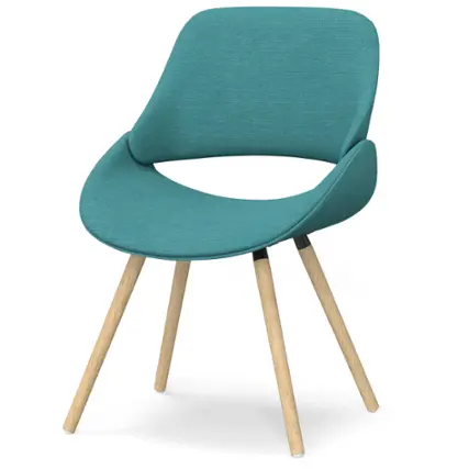 Front. Simpli Home - Malden Bentwood Dining Chair - Turquoise Blue.