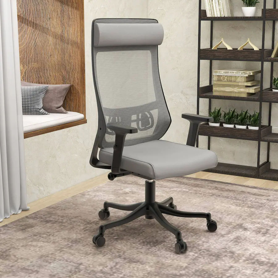 LeisureMod Dale Ergonomic Office Chair with Mesh Back, Lumbar Support ...