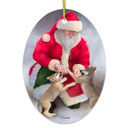 OrnamentallyYou - Santas Wolf Pups Charming Winter Christmas Ornament - Multi-colored