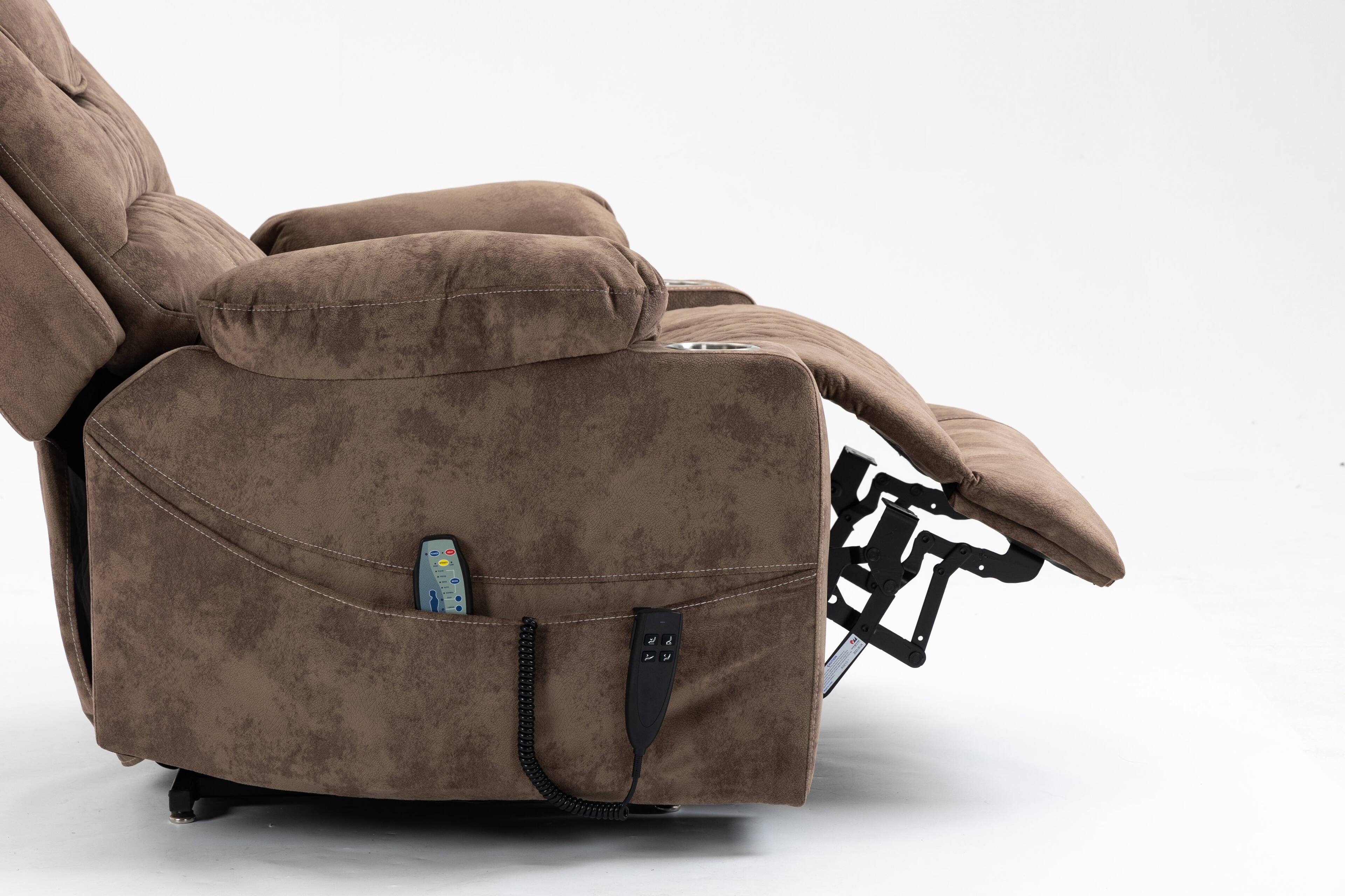 Left. TinyHomie - Lounge chair lift chair relax sofa chair sitting room furniture sitting room power supply elderly electric lounge chair - Brown.