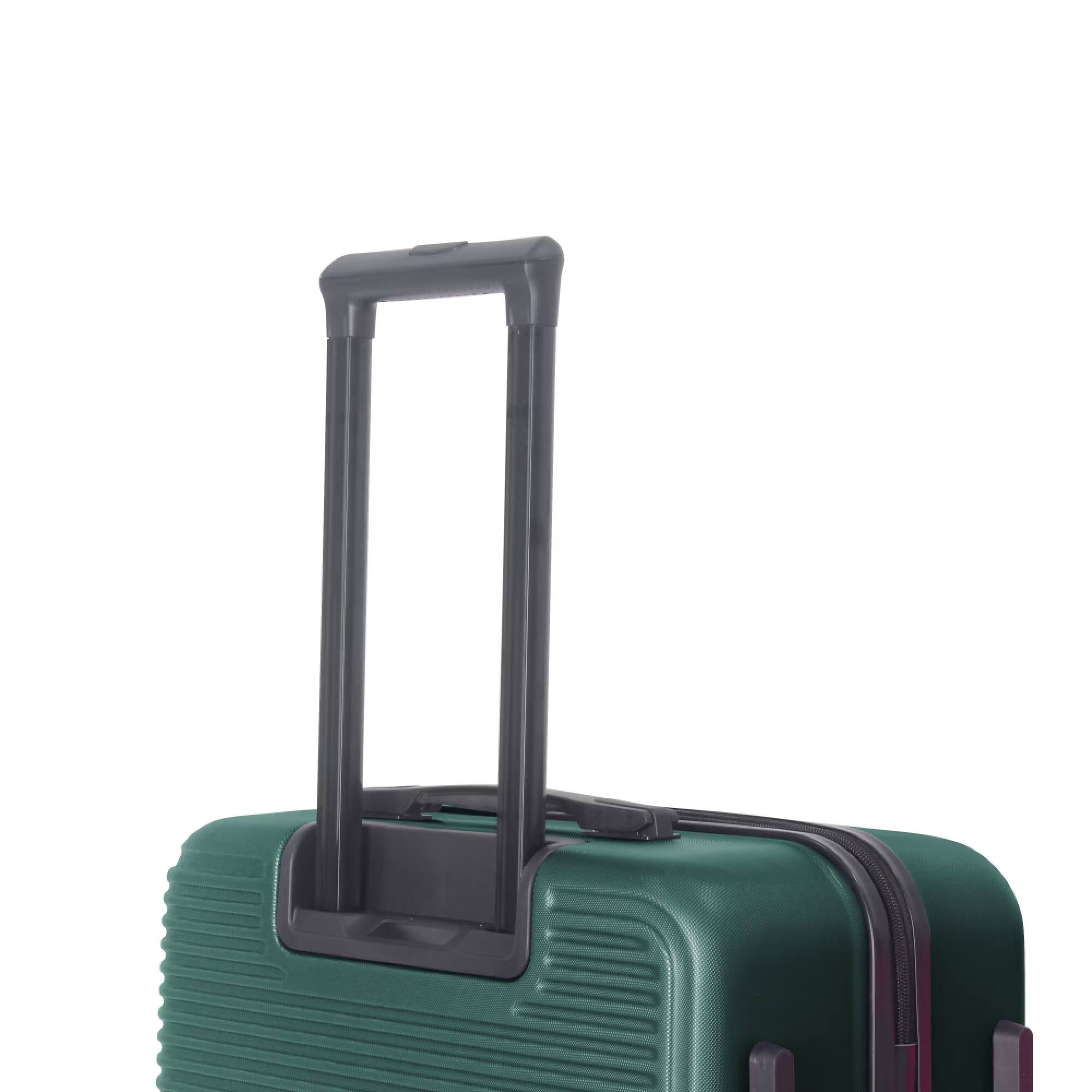 Alt View 4. Bestier - 3-Piece ABS Hardshell Luggage Set (20”/24”/28”) with Spinner Wheels, TSA Lock & Lightweight Design - Dark Green.
