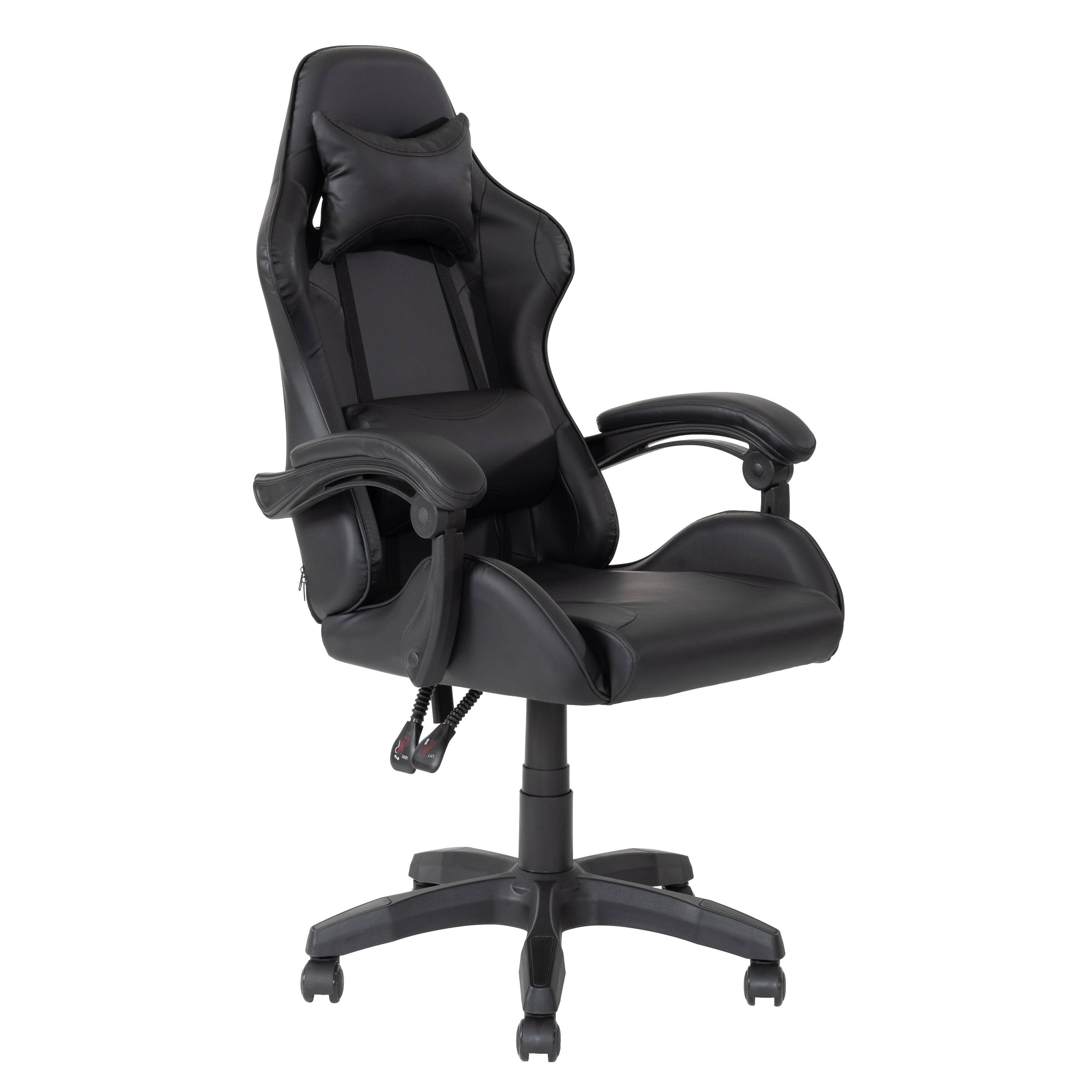Angle. CorLiving - Ravagers Gaming Chair - Black.