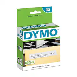 DYMO - LabelWriter 30330 Return Address Labels, 2" x 3/4", 500 Labels/Roll (30330) - Black On White