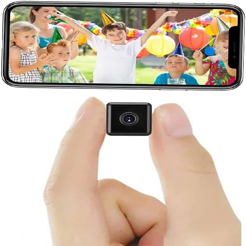 Mini Indoor Wireless WiFi Camera Small Home Security Cameras 2025 Tiny Body Small Outdoor Camera - Black