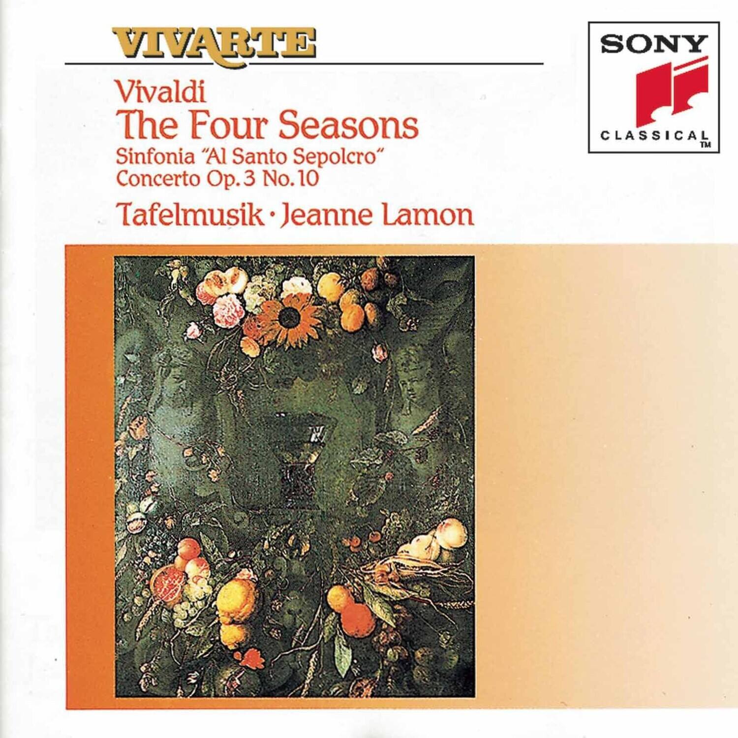 VIVARTE  
Vivaldi  
The Four Seasons  
Sinfonia "Al Santo Sepolcro"  
Concerto Op. 3 No. 10  
Tafelmusik • Jeanne Lamon  

SONY  
CLASSICAL
