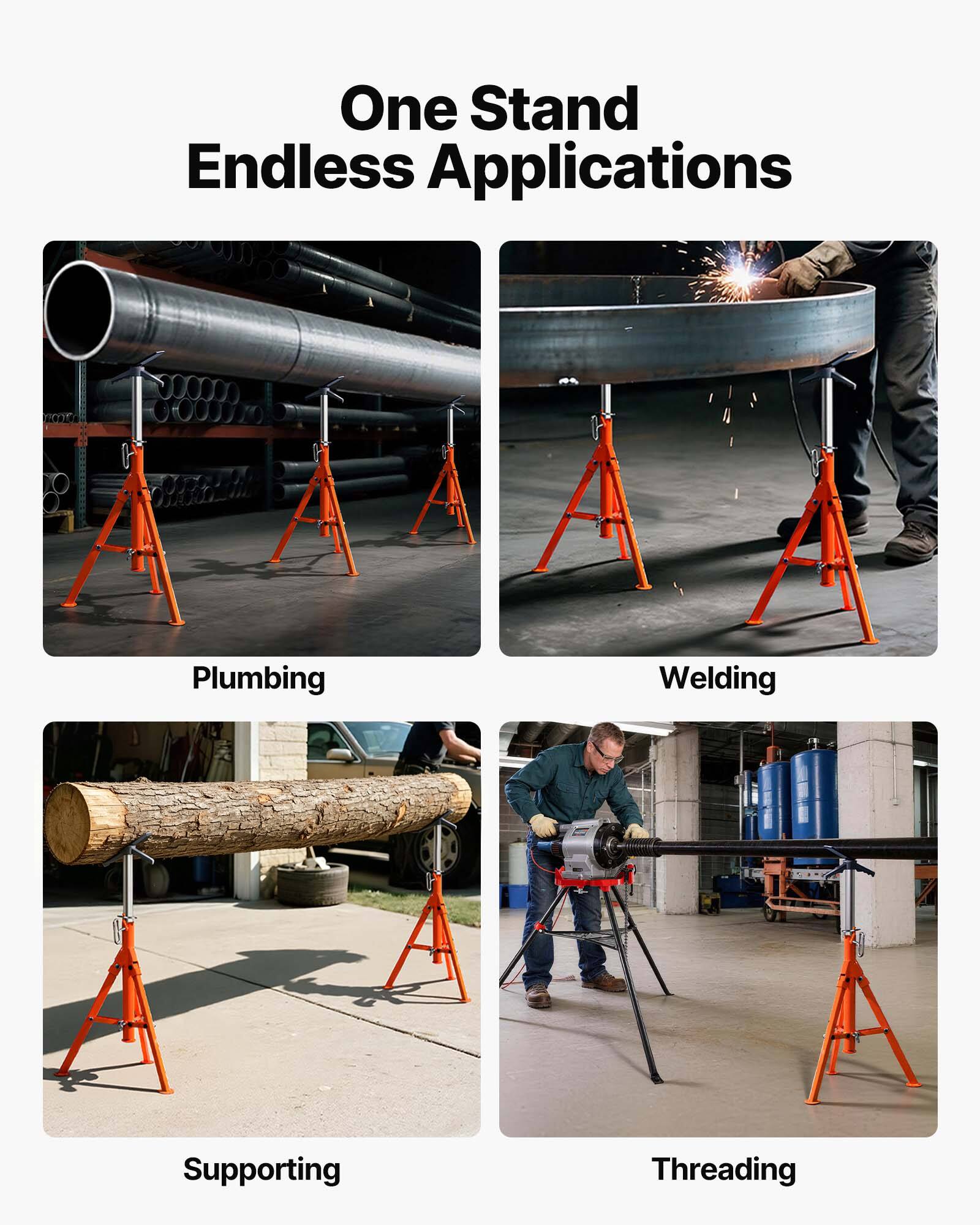 One Stand Endless Applications  
Plumbing  
Welding  
Supporting  
Threading