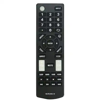 INPUT 1 2 3 4 5 6 7 8 9 0 . MENU ENTER EXIT ASPECT INFO* CCD + VOL MUTE CH | SLEEP FAVORITE GAME PICTURE AUDIO K4 NS-RC4NA-16