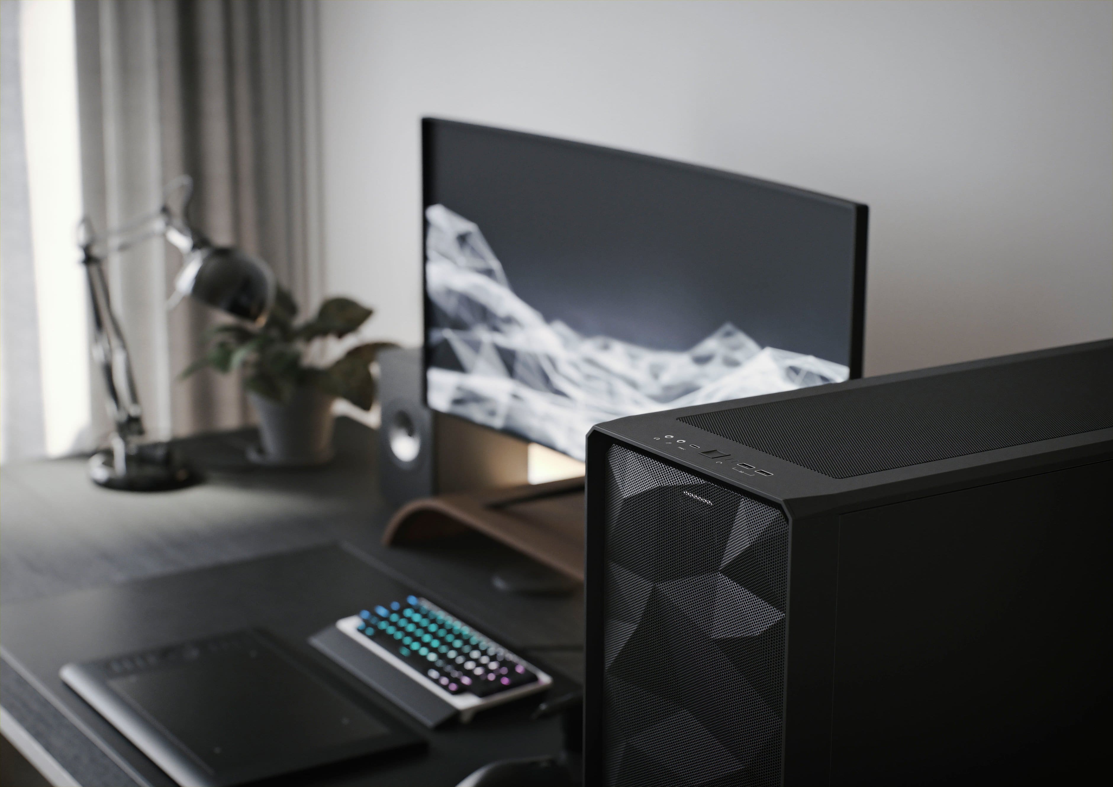 Alt View 30. Fractal Design - Meshify 2 Black ATX Light Tinted Tempered Glass Window Mid-Tower PC Case - Black.