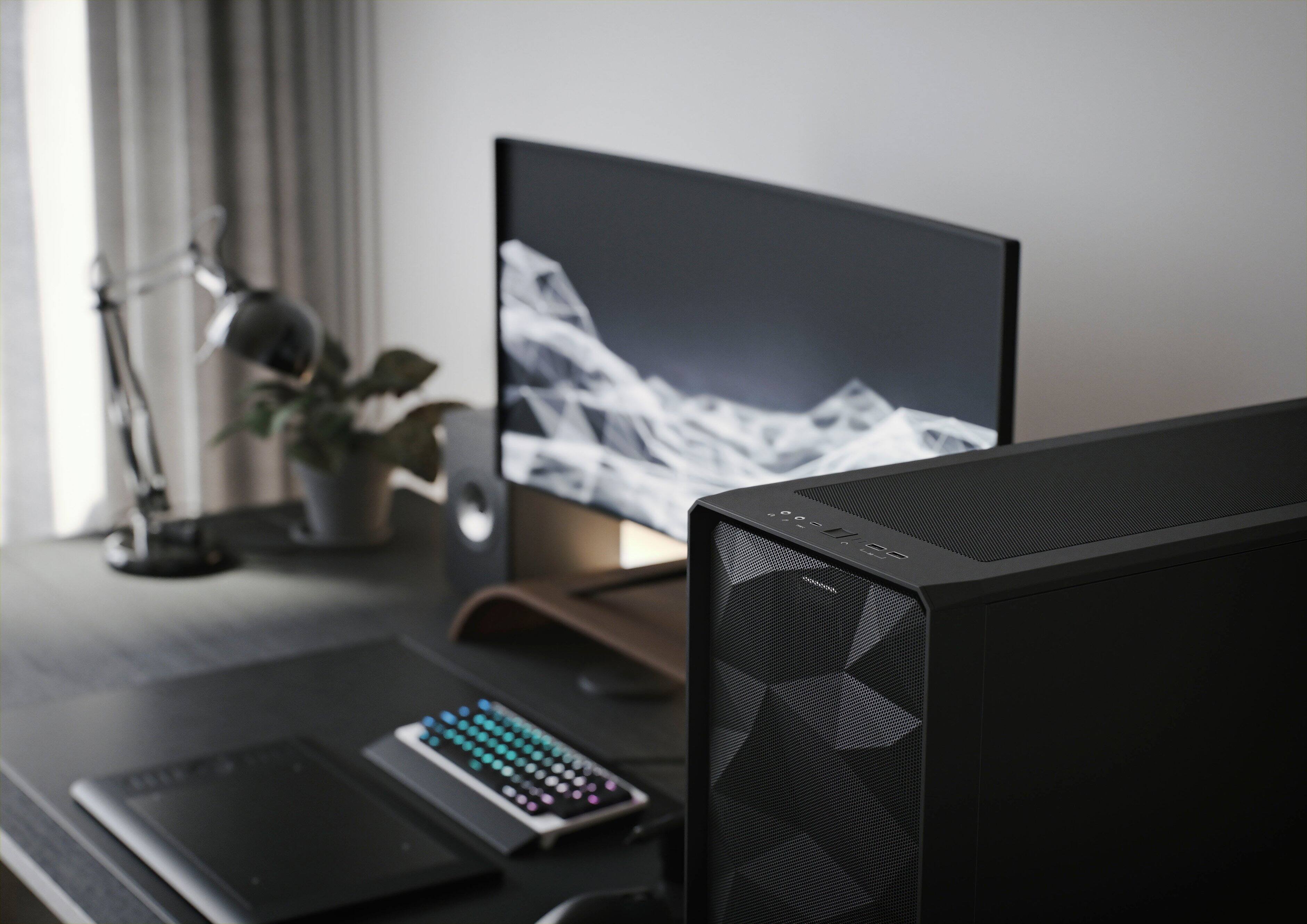 Alt View 30. Fractal Design - Meshify 2 Black ATX Light Tinted Tempered Glass Window Mid-Tower PC Case - Black.