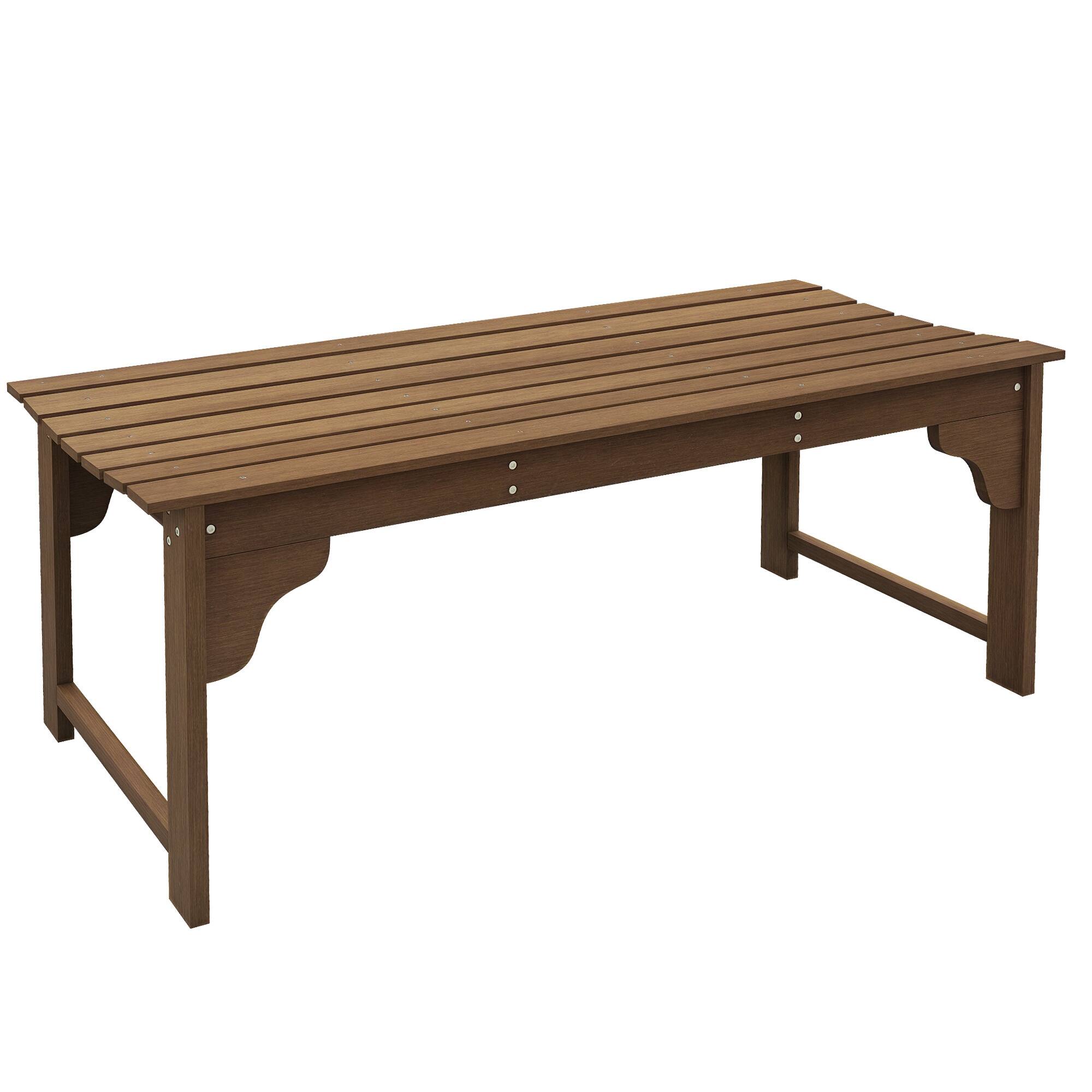Front. Outsunny - Outsunny Wooden Garden Bench, Outdoor Park Bench with Slatted Seat, Backless Front Porch Bench - Teak.