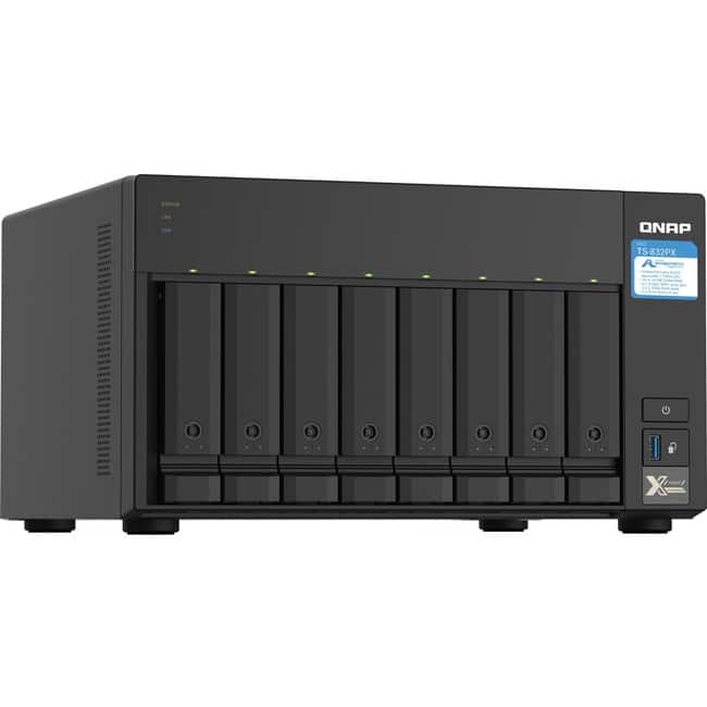 QNAP - TS-832PX-4G SAN/NAS Storage System - Annapurna Labs Alpine AL-324 Quad-core (4 Core) 1.70 GHz - 8 x HDD Supported - Black