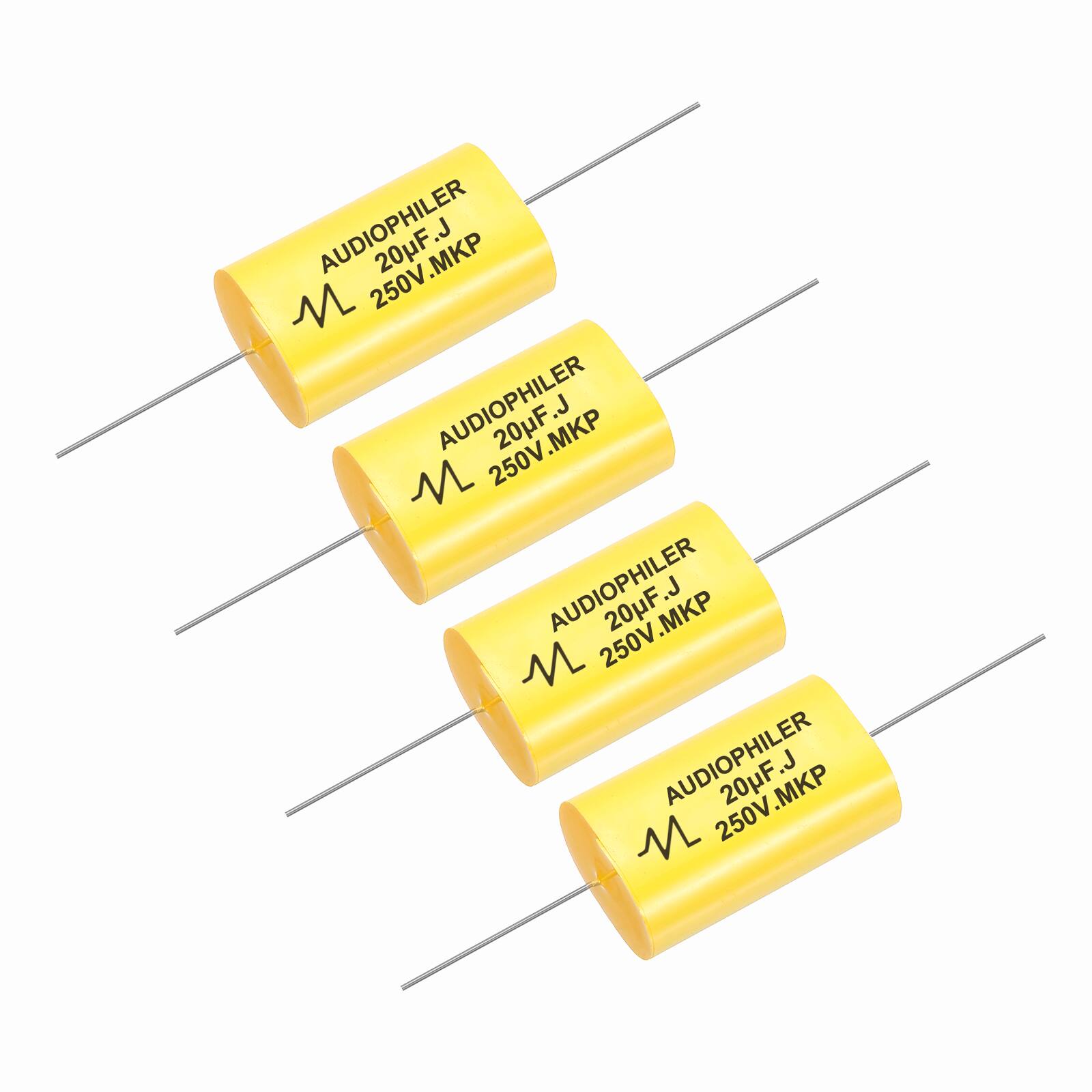 Unique Bargains - 4pcs 20uF High-Frequency Divider Capacitor, 252V Audio Speaker Crossover Non-Polarity Polypropylene MKP Film Capacitors - Yellow price history on PriceWatchPro