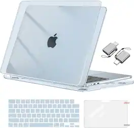 mosiso - Case for MacBook Air 13 inch M5 M4 M3 M2 A3449 A3240 A3113 A2681 (2022-2026) - Crystal Sky Blue