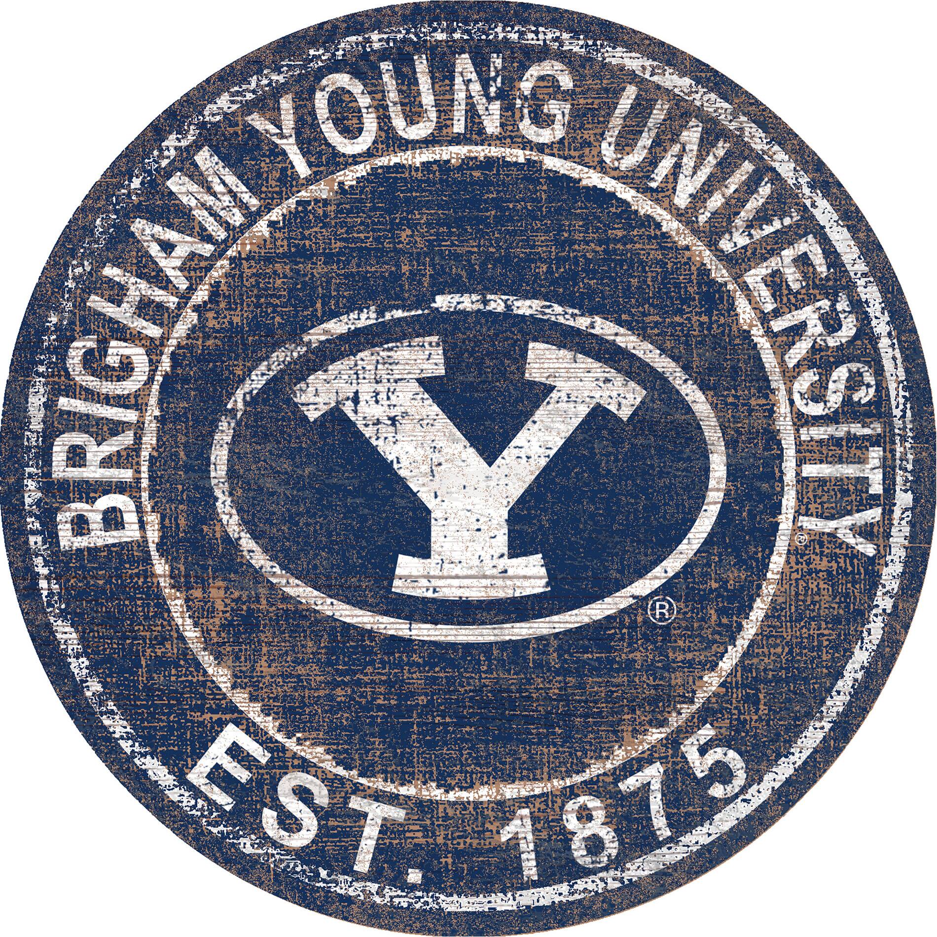 BYU Cougars 24'' Round Heritage Logo Sign