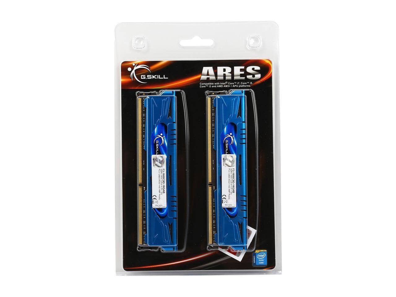 G.SKILL ARES Compatible with Intel Core i7, Core i5, Core i3 and AMD A3+ / APU platforms  
1 SKILL 3.1600C90-16GA8  
1 6GAB  
1 5 SKILL 2 3.1600C90-16GA8  
intel: