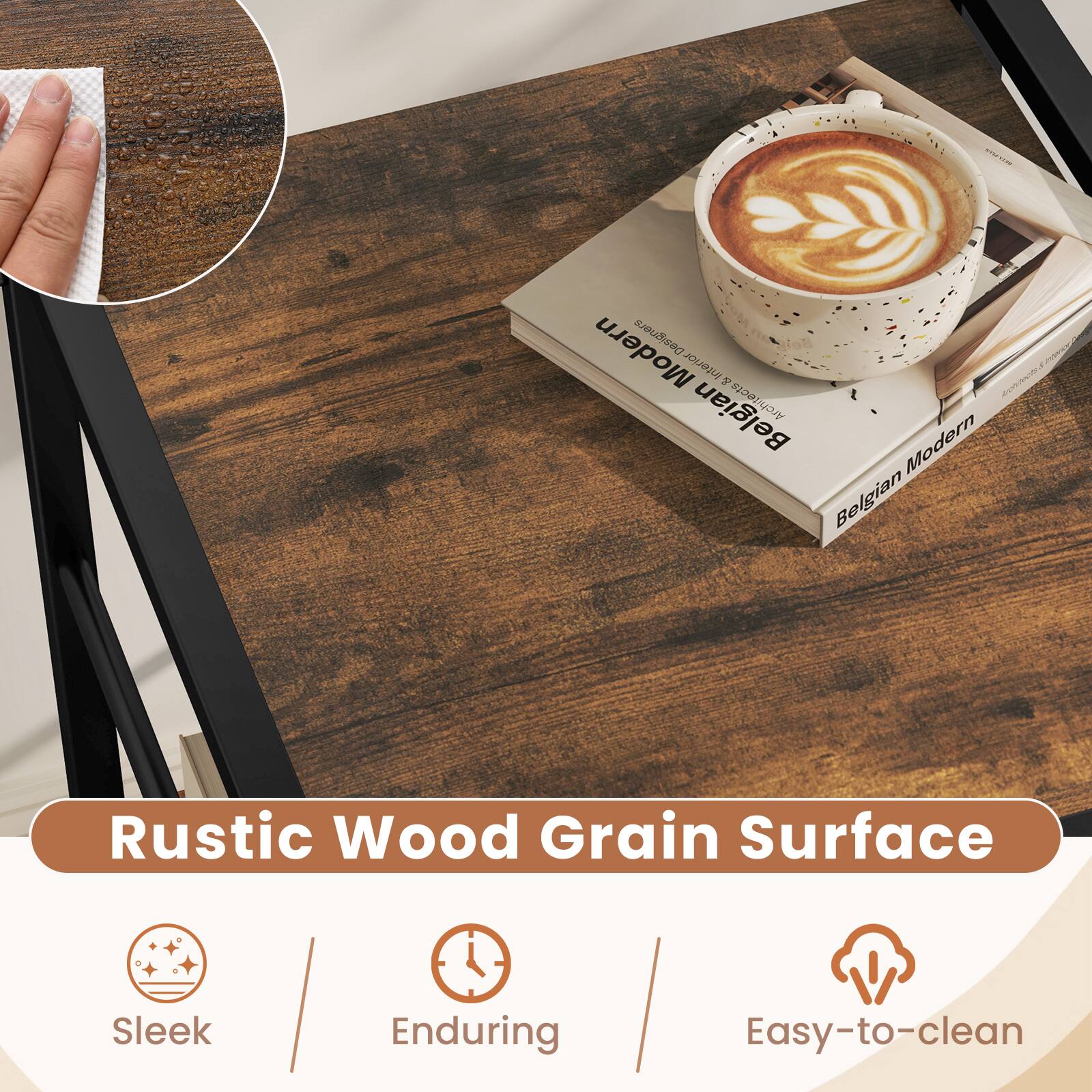 Modern Designers Interior & Belgian Architects & Modern Belgian  
Rustic Wood Grain Surface  
Sleek  
Enduring  
Easy-to-clean