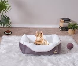 TinyHomie - Lina Anthracite Pet Bed Small 19x13 - Brown