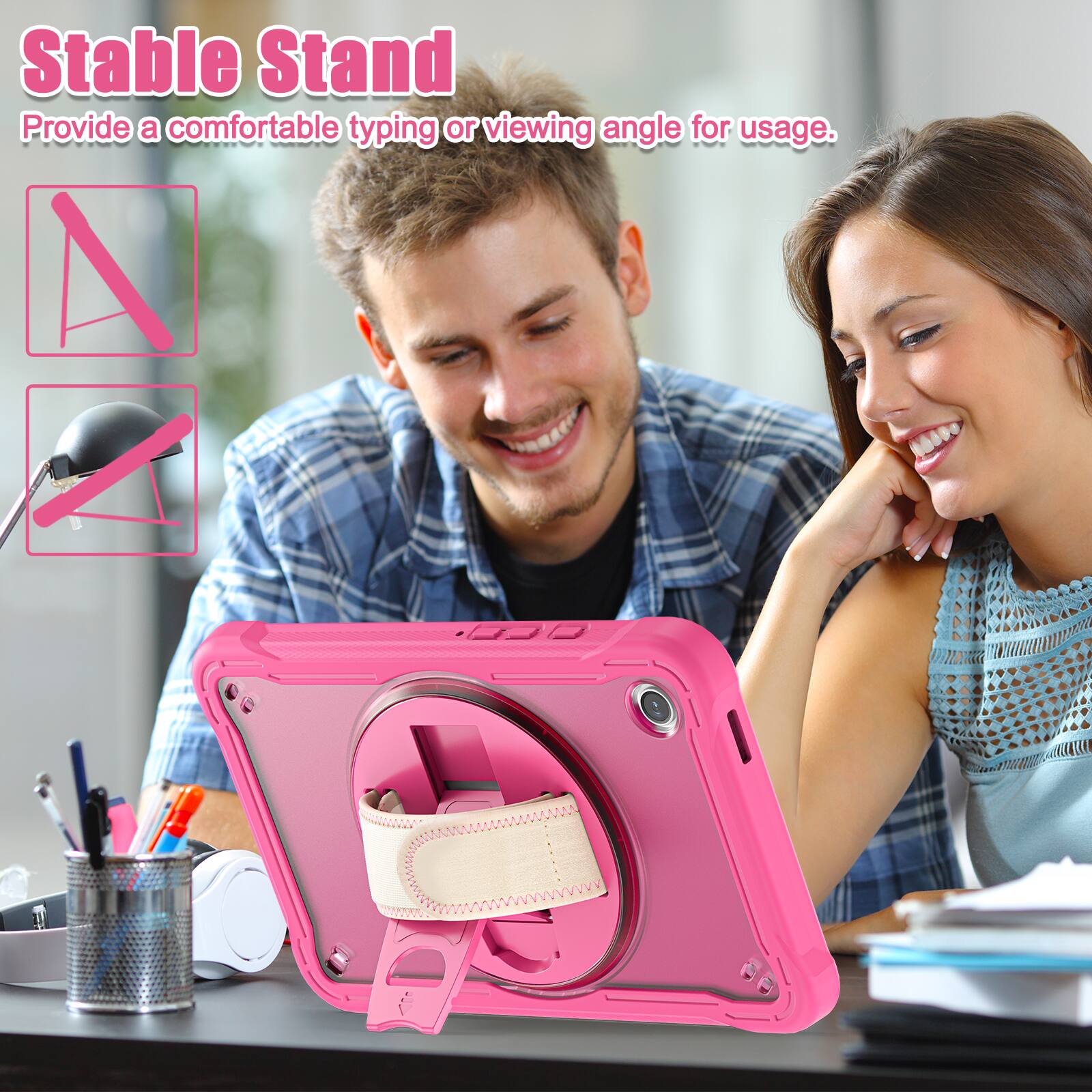 Stable Stand  
Provide a comfortable typing or viewing angle for usage.
