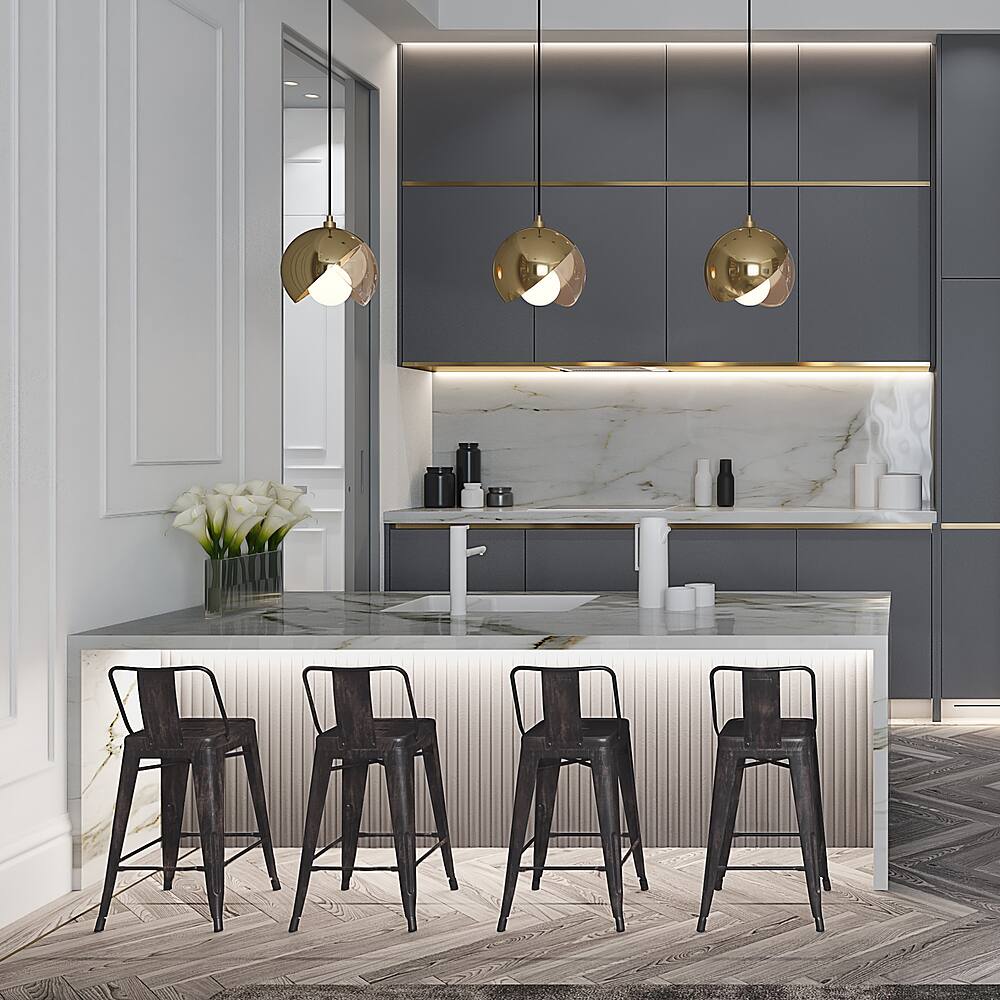 Left. Simpli Home - Rayne Industrial Metal 24 inch Counter Height Stool (Set of 2) in Distressed Black - Distressed Black.