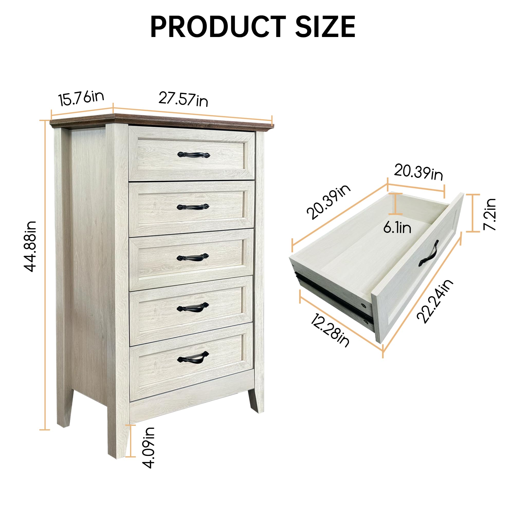 PRODUCT SIZE

15.76in  
27.57in  
44.88in  
4.09in  

20.39in  
12.28in  
20.39in  
6.1in  
7.2in  
22.24in