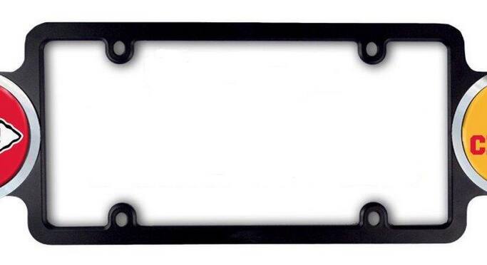 Alt View 4. PRORUN - Kansas City - Go Chiefs  - Automotive License Plate Frame with Team Badges - Multi.