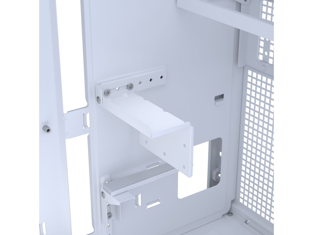 Alt View 10. ASUS - ASUS Prime AP303 White Mesh-Panel ATX Case, GPU Bracket, 360mm Radiator, 180mm PSU, USB-C - White.