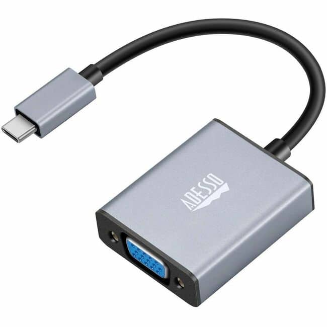 Adesso - USB-C to VGA Adapter - 1 x USB Type C - Male - 1 x 15-pin HD-15 VGA - Female - 1920 x 1080 Supported - Black price history on PriceWatchPro