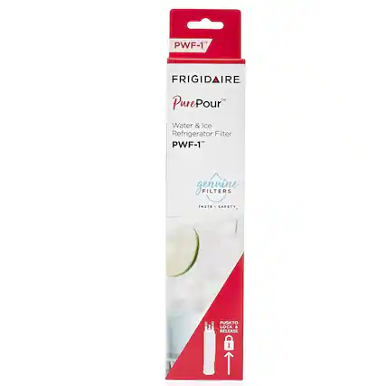 PWF-1
FRIGIDAIRE
PurePour™
Water & Ice Refrigerator Filter
PWF-1™
genuine FILTERS
TASTE • SAFETY.
PUSH TO LOCK & RELEASE