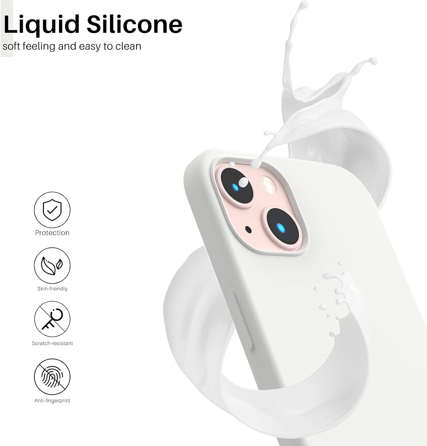 Liquid Silicone, soft feeling and easy to clean, Protection, Skin-friendly, Scratch-resistant, Anti-fingerprint