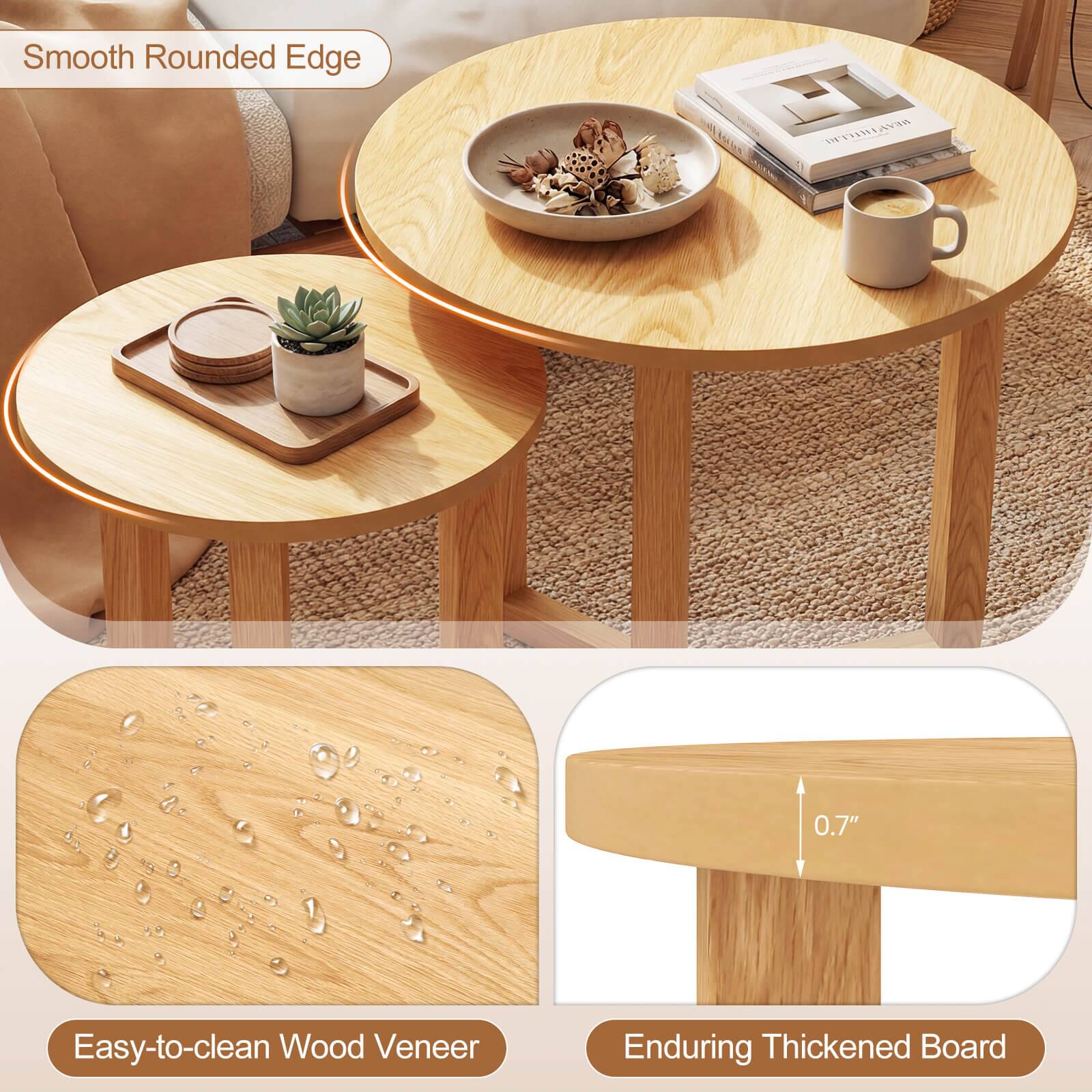 Smooth Rounded Edge

Easy-to-clean Wood Veneer

Enduring Thickened Board

0.7"