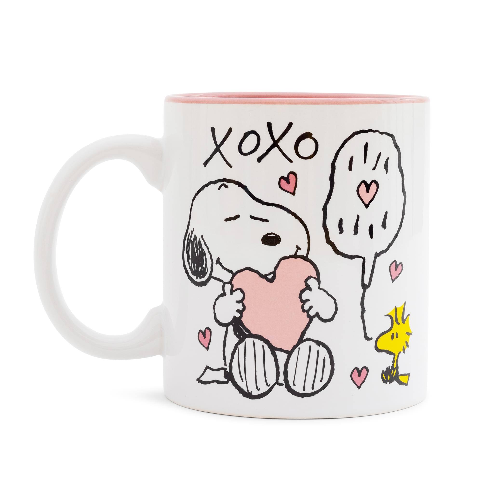 Alt View 1. Silver Buffalo - Peanuts Snoopy and Woodstock Valentine's Day "XOXO" Ceramic Mug | Hold 20 Ounces - White.