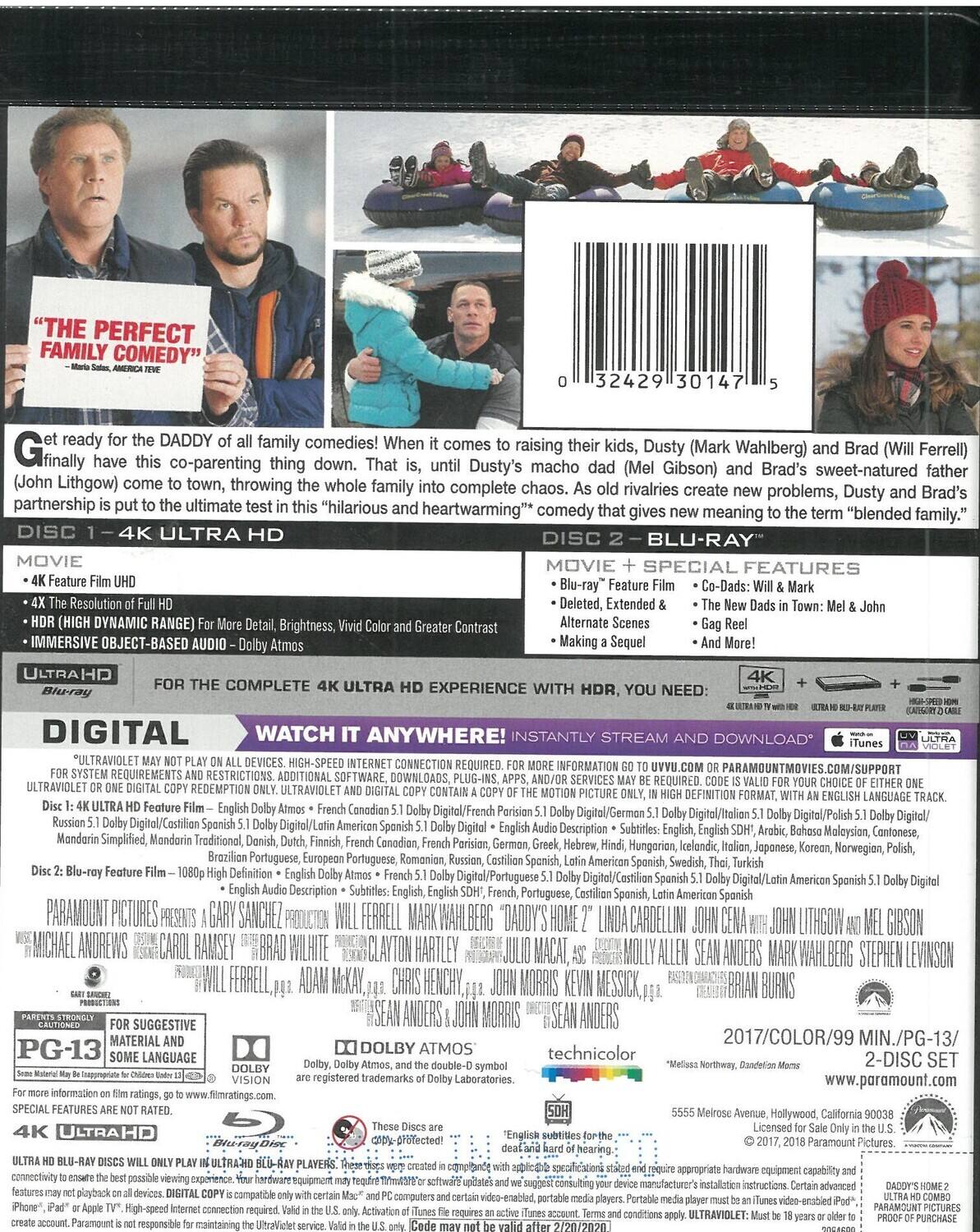 Alt View 1. Daddy's Home 2   - 4K Blu-Ray.