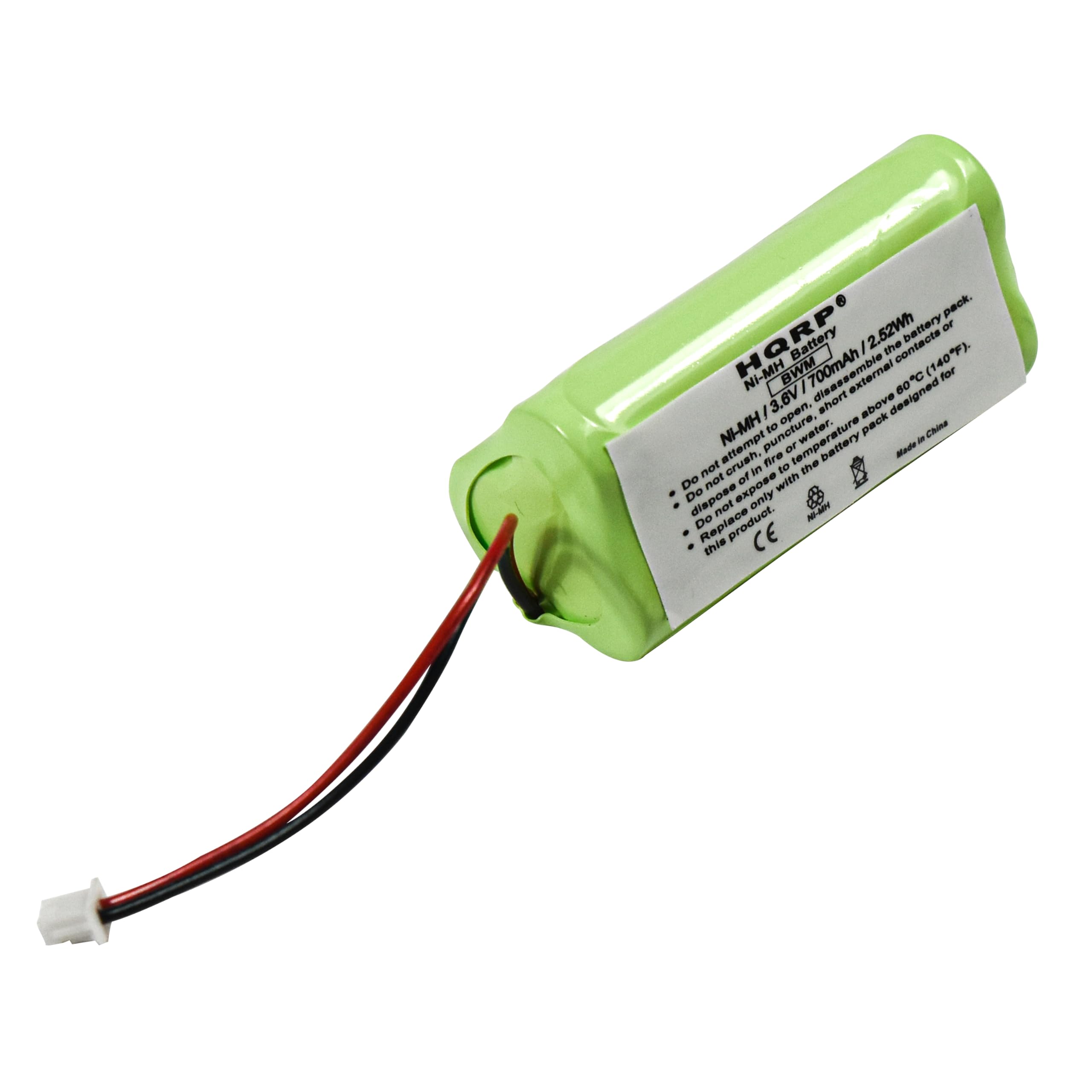 ack. 2.52Wh battery or HQRP Ni-MH NIMBWM BWM Battery disassemble external the contents 60C (140). (1 for I do I 3.6V open, short above designed NI-MH puncture, to water. pack C - attempt crush, fire or battery Made not of in to the De not expose with De dispose only nat - Do Replace product. E this

Do not attempt to open, disassemble or puncture the battery pack.
Do not expose to fire or high temperature.
Do not dispose of in water.
Do not attempt to crush, fire or dispose of in water.
Do not expose to short circuits.
Do not dispose of in fire or dispose of in water.
Do not attempt to crush, fire or dispose of in water.
Do not expose to high temperature.
Do not dispose of in fire or dispose of in water.
Do not attempt to crush, fire or dispose of in water.
Do not expose to high temperature.
Do not dispose of in fire or dispose of in water.
Do not attempt to crush, fire or dispose of in water.
Do not expose to high temperature.
Do not dispose of in fire or dispose of in water.
Do not attempt to crush