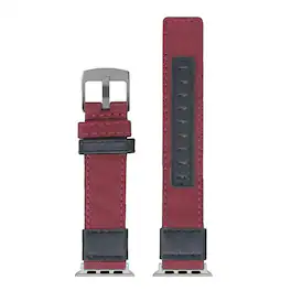 StrapsCo - Rugged Canvas Watch Band Strap For Apple Watch - 44mm/45mm/46mm/49mm (Standard) - Red (Black Hardware)