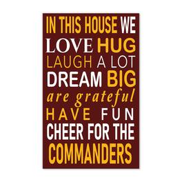Fan Creations - Washington Commanders 11" x 19" Briteline In This House Sign - Multicolor