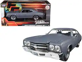 Dom's Chevrolet Chevelle SS Matt "Fast & Furious" Movie 1/24 Diecast Model Car by Jada - Gray