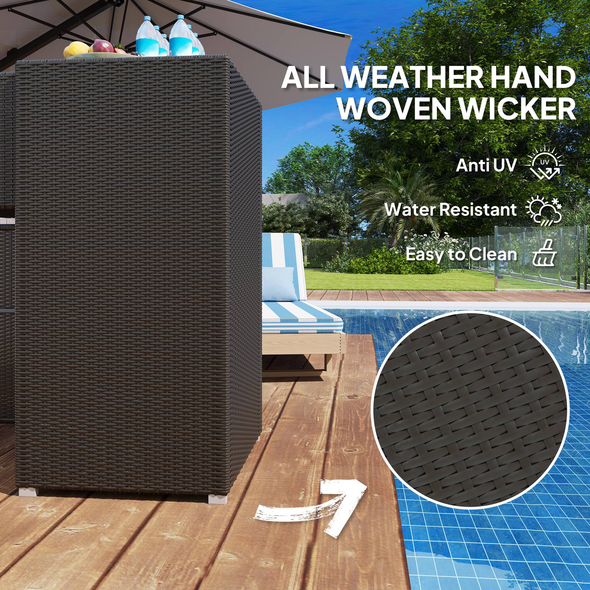 ALL WEATHER HAND WOVEN WICKER
Anti UV
Water Resistant
Easy to Clean