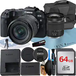 Canon - EOS RP Mirrorless Camera with 24-105 Lens + 64GB Card + Case + ZeeTech Bundle (International Version) - Black