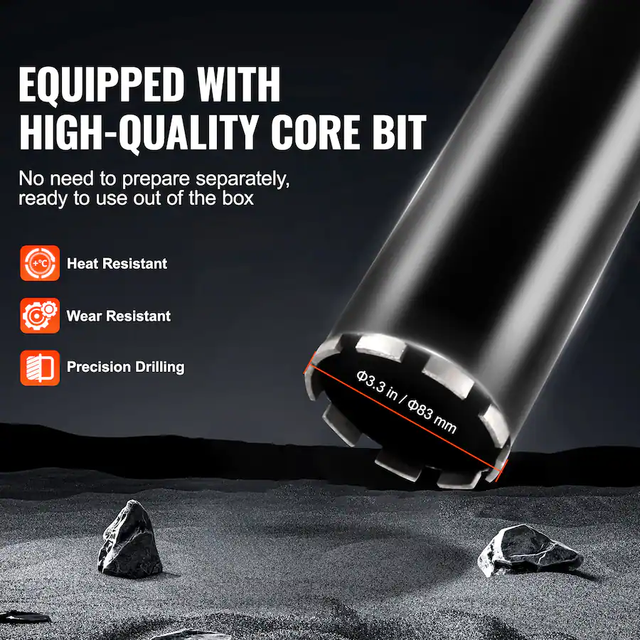 Diamond Core Rig Models VEVOR Core Drill Machine, 0.8 6.3in Drilling Diameter Handheld Diamond ...