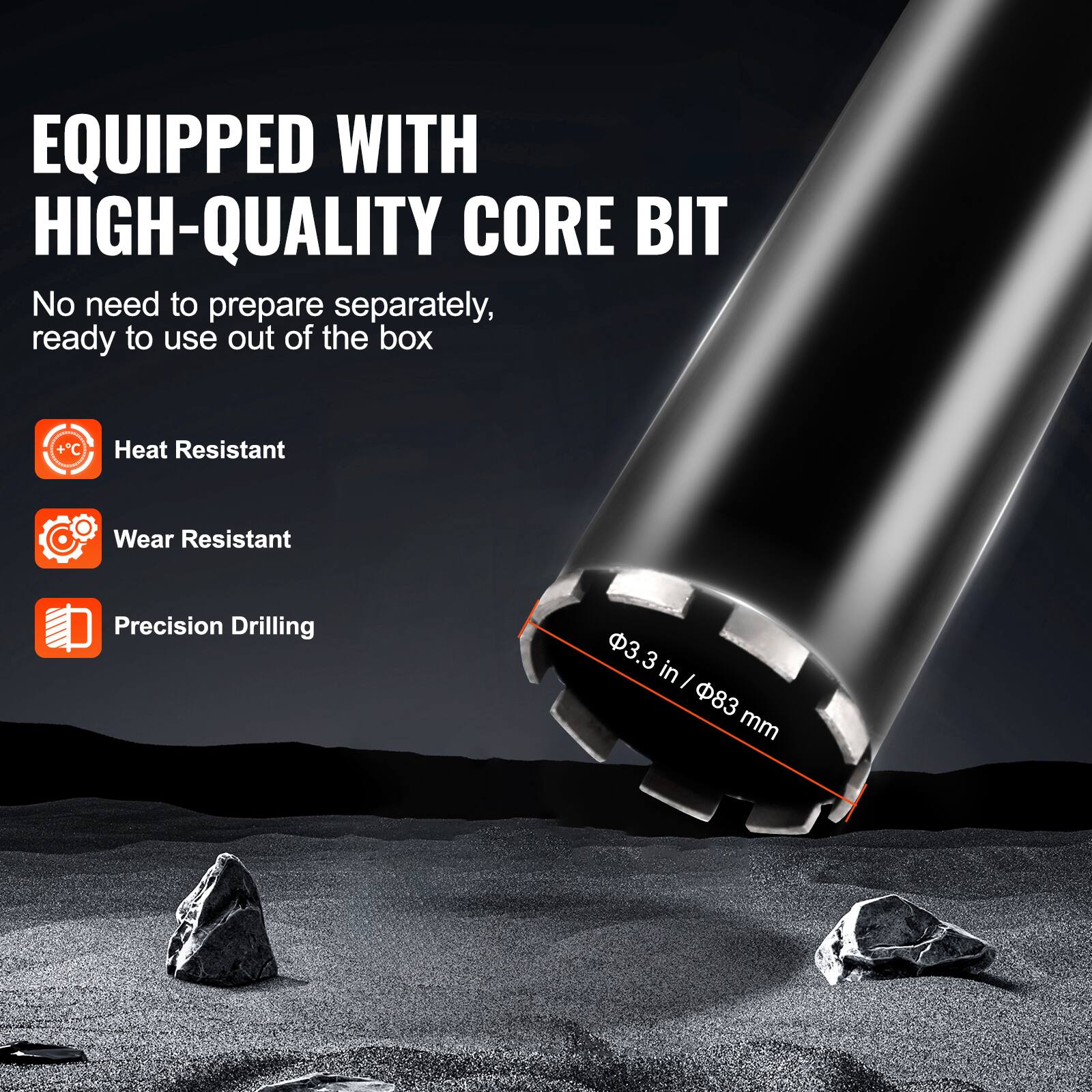 VEVOR Core Drill Machine, 0.8 6.3in Drilling Diameter Handheld Diamond ...