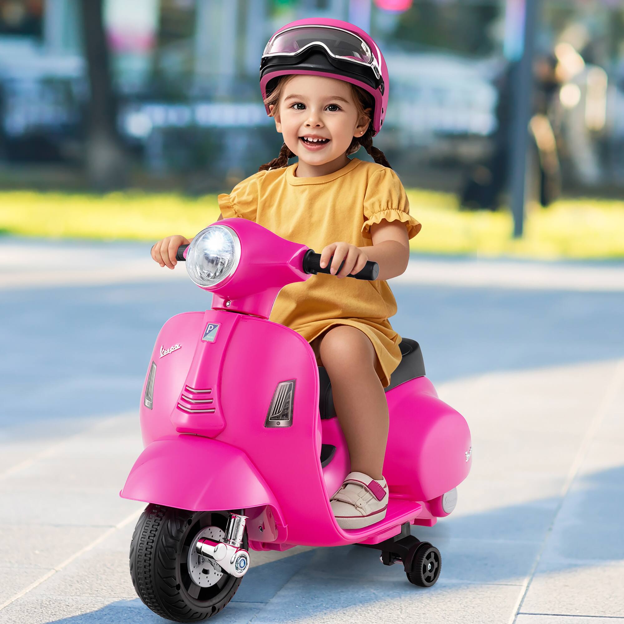 Alt View 1. Gymax - Gymax Kids Ride on Motorcycle w/ Training Wheels Headlight Horn 6V Battery Pink - Pink.