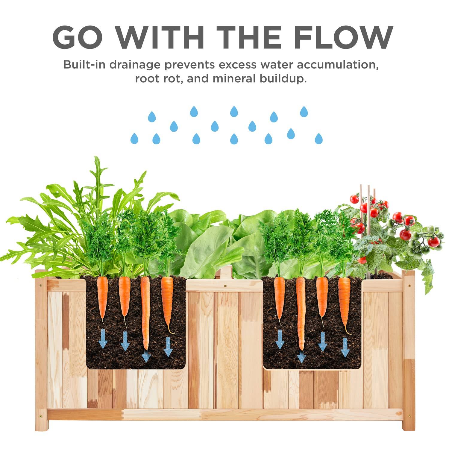 GO WITH THE FLOW
Built-in drainage prevents excess water accumulation, root rot, and mineral buildup.