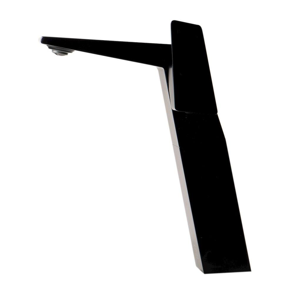 Alt View 1. Alfi - Black Matte Single Hole Tall Bathroom Faucet - Black.