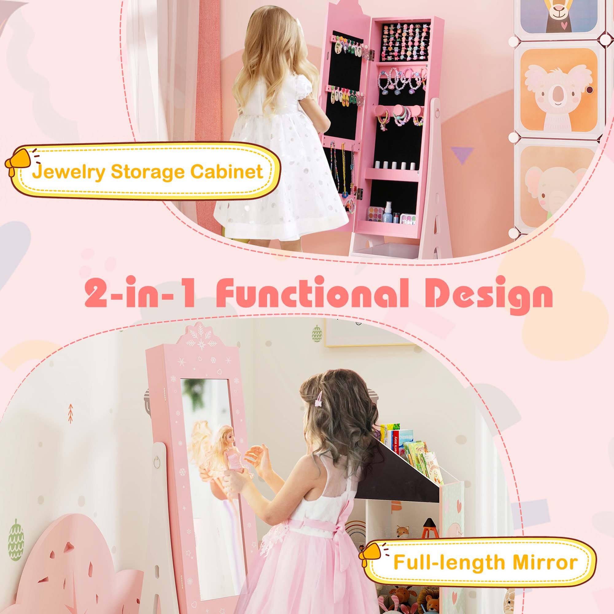 Jewelry Storage Cabinet  
2-in-1 Functional Design  
Full-length Mirror