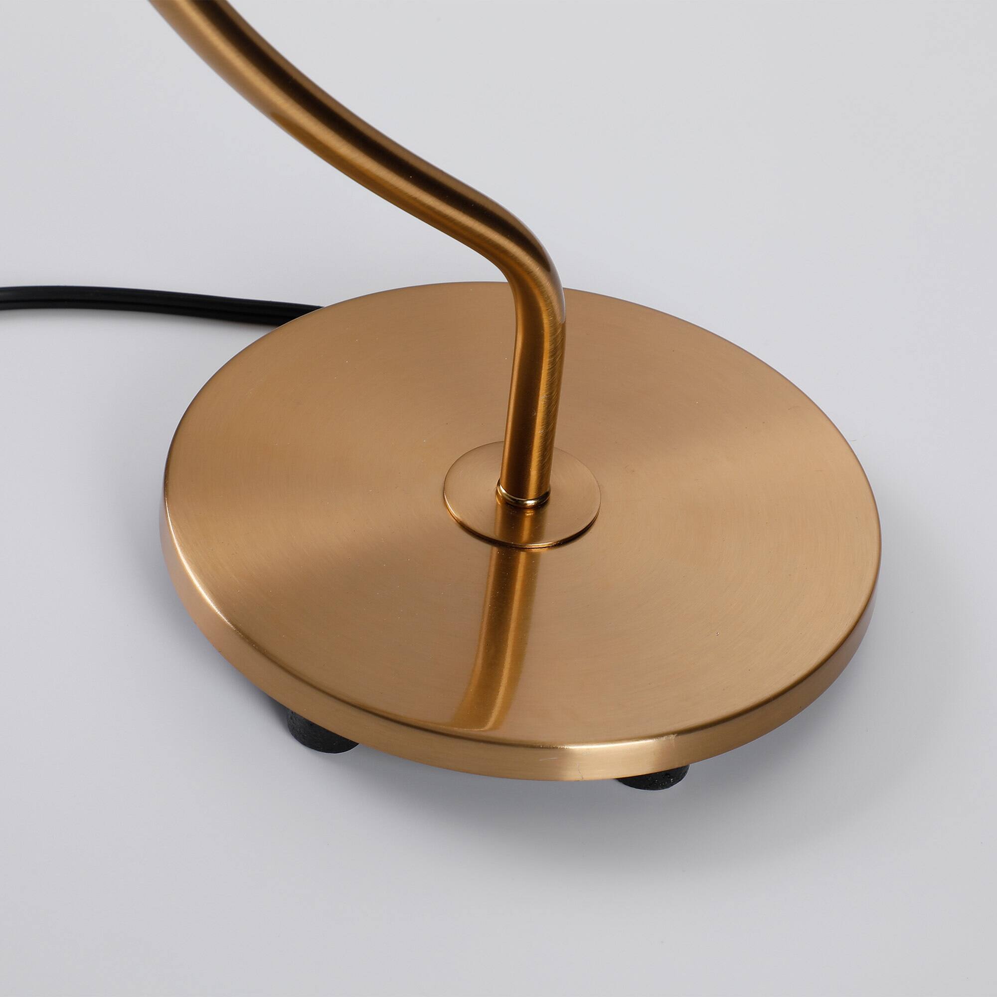 Alt View 6. Parrot Uncle - 21" Modern Arched Table Lamp with Hanging Crystal and Dimmable Switch - Gold.