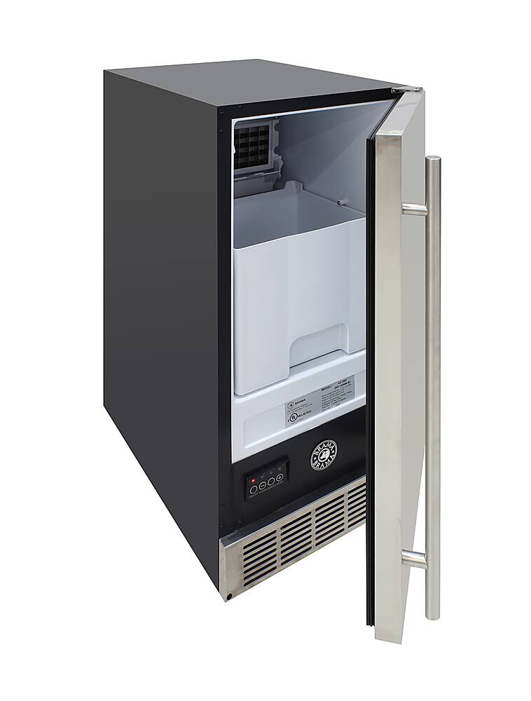 Alt View 11. Vinotemp - Brama Indoor 15-Inch 25 Lb Freestanding Icemaker - Silver.
