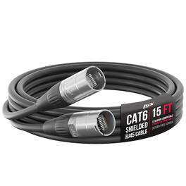Lyxpro - 15 Feet Shielded CAT6 Ethercon Cable, Male to Male, Pro Audio & Lighting RJ45 Cable - Black