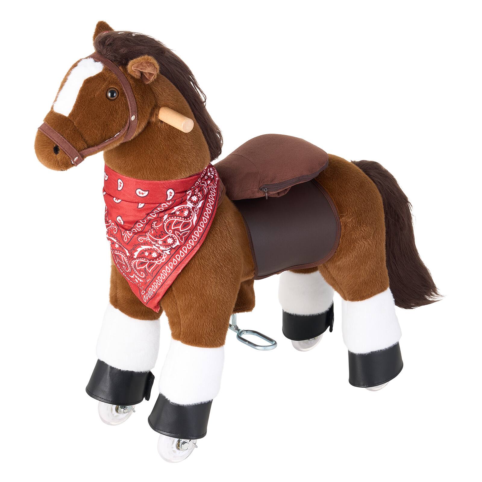 Alt View 5. VEVOR - Ride On Horse, Riding Pony Toys for Kids, No Battery Required, Smooth Wheels with Anti-Roll Stop Ring - Brown.