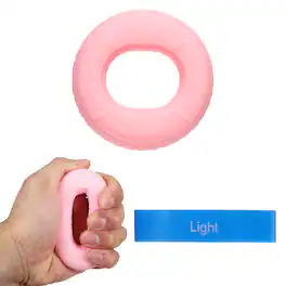Unique Bargains - Silicone Ring Grip Strength Trainer with Finger Extension Band Forearm Trainer Kit 30-40LB & 2pcs - For Climbing Workout - Pink