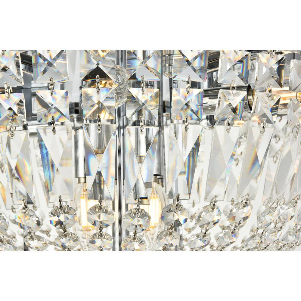 Alt View 1. Elegant Lighting - Tranquil 10 light Chrome Flush Mount Clear Royal Cut Crystal - Chrome.